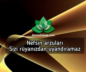 Nefsin arzuları sizi rüyanızdan uyandıramaz